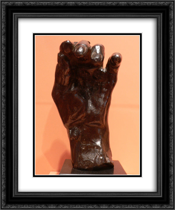 Hand 20x24 Black Ornate Wood Framed Art Print Poster with Double Matting by Rodin, Auguste