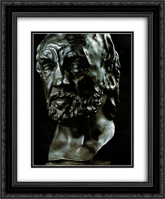 Man with a Broken Nose 20x24 Black Ornate Wood Framed Art Print Poster with Double Matting by Rodin, Auguste