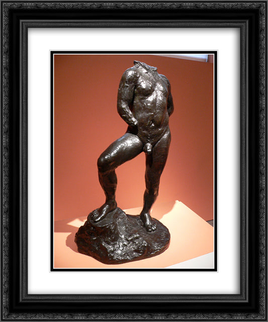 Nude study for Balzac 20x24 Black Ornate Wood Framed Art Print Poster with Double Matting by Rodin, Auguste