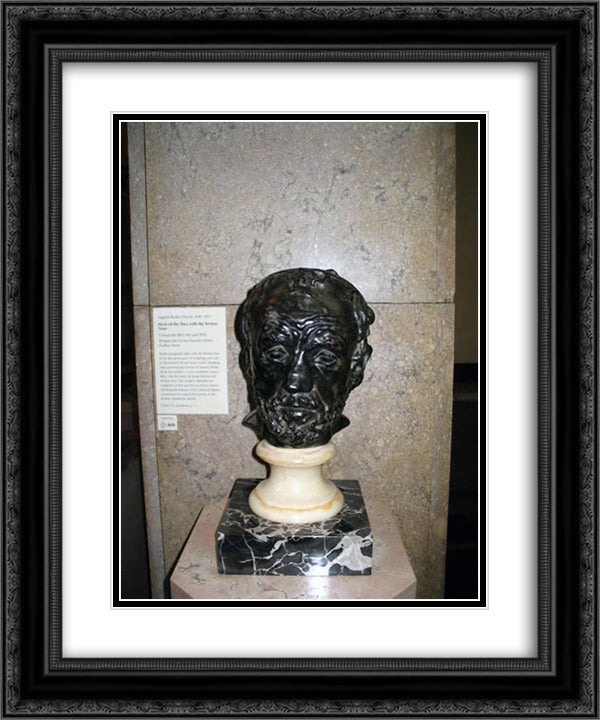 Old man's face 20x24 Black Ornate Wood Framed Art Print Poster with Double Matting by Rodin, Auguste