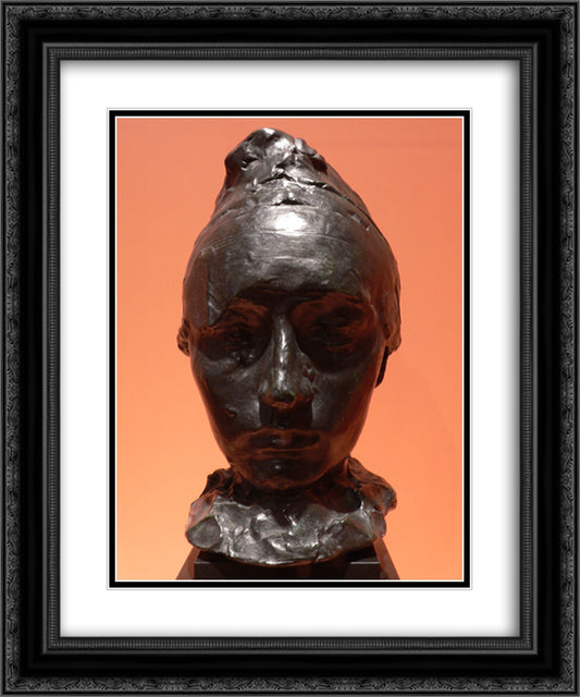 Portrait of Camille Claudel with a Bonnet 20x24 Black Ornate Wood Framed Art Print Poster with Double Matting by Rodin, Auguste