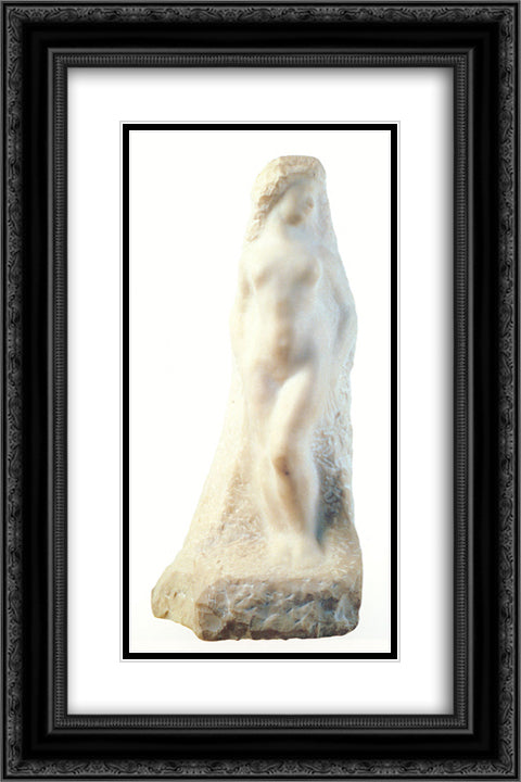 Psyche 16x24 Black Ornate Wood Framed Art Print Poster with Double Matting by Rodin, Auguste