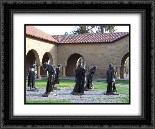 The Burghers of Calais 24x20 Black Ornate Wood Framed Art Print Poster with Double Matting by Rodin, Auguste