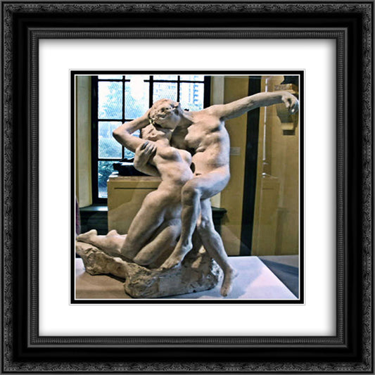 The Eternal Spring Kiss 20x20 Black Ornate Wood Framed Art Print Poster with Double Matting by Rodin, Auguste