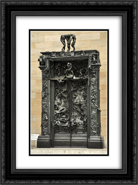 The Gates of Hell 18x24 Black Ornate Wood Framed Art Print Poster with Double Matting by Rodin, Auguste