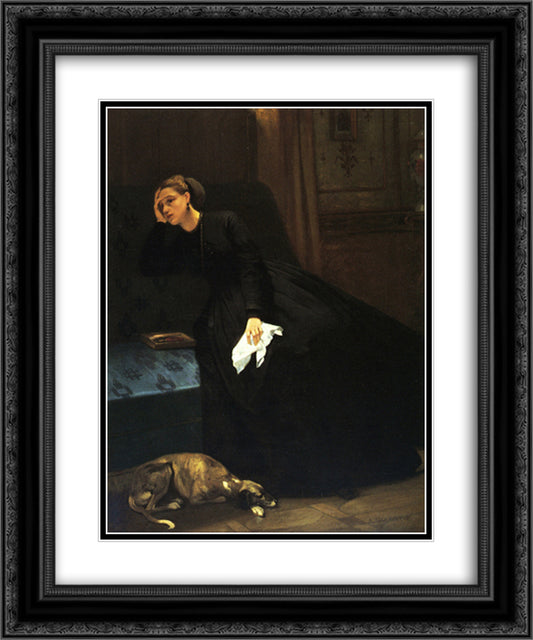 The Lost Love 20x24 Black Ornate Wood Framed Art Print Poster with Double Matting by Toulmouche, Auguste