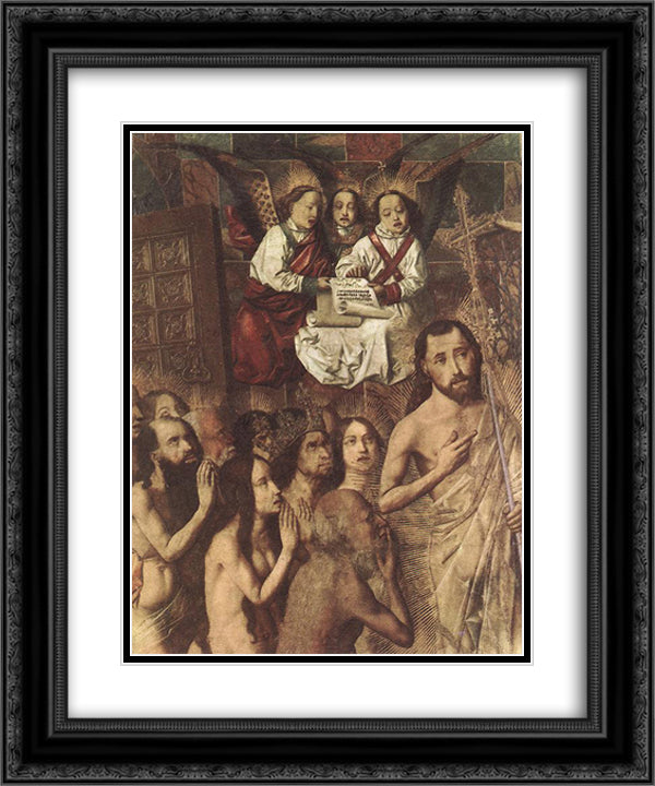 Christ Leading the Patriarchs to the Paradise (detail) 20x24 Black Ornate Wood Framed Art Print Poster with Double Matting by Bermejo, Bartolome