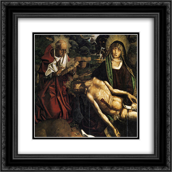 Pieta of Canon Luis Despla (detail) 20x20 Black Ornate Wood Framed Art Print Poster with Double Matting by Bermejo, Bartolome