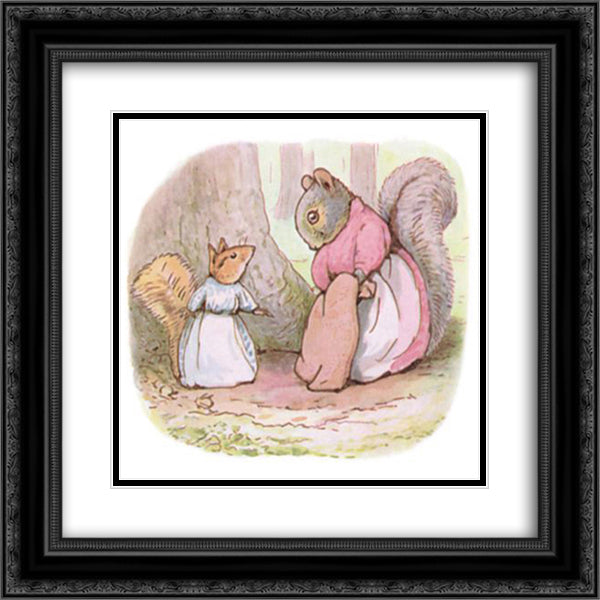 Goody and Mrs. Hackee 20x20 Black Ornate Wood Framed Art Print Poster with Double Matting by Potter, Beatrix