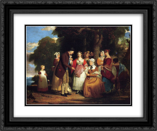 A Domestic Affliction 24x20 Black Ornate Wood Framed Art Print Poster with Double Matting by West, Benjamin