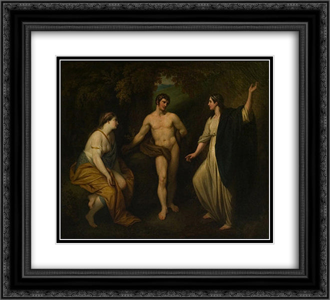 Choice of Hercules between Virtue and Pleasure 22x20 Black Ornate Wood Framed Art Print Poster with Double Matting by West, Benjamin