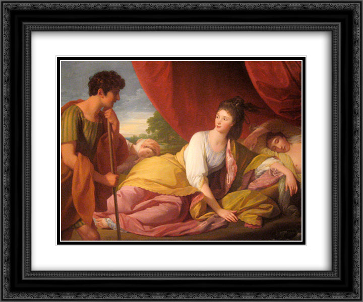 Cymon and Iphigenia 24x20 Black Ornate Wood Framed Art Print Poster with Double Matting by West, Benjamin