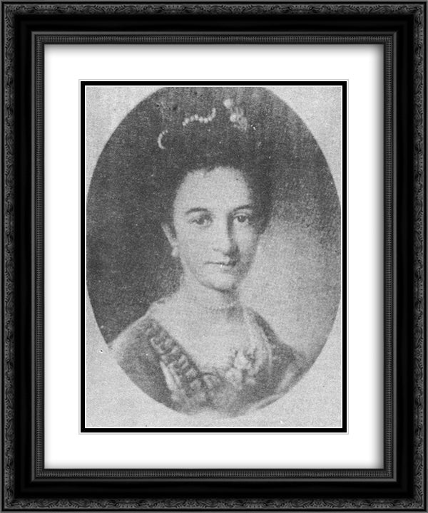 Elizabeth Calvert 20x24 Black Ornate Wood Framed Art Print Poster with Double Matting by West, Benjamin