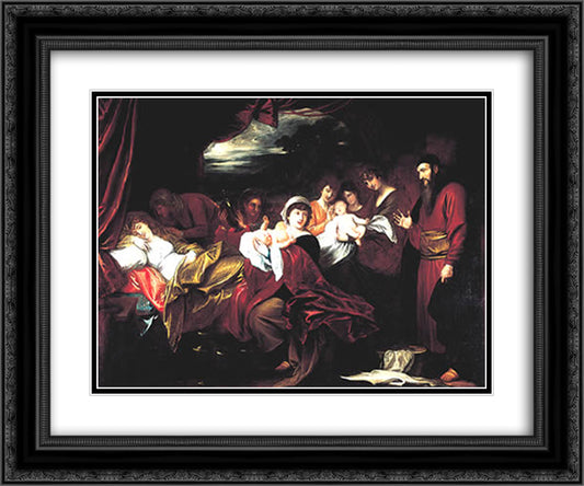 Esau and Jacob Presented to Isaac 24x20 Black Ornate Wood Framed Art Print Poster with Double Matting by West, Benjamin