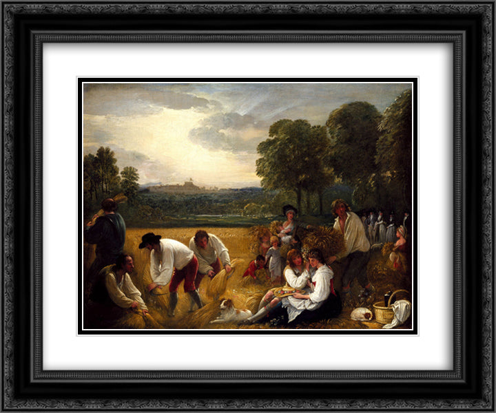 Harvesting at Windsor 24x20 Black Ornate Wood Framed Art Print Poster with Double Matting by West, Benjamin