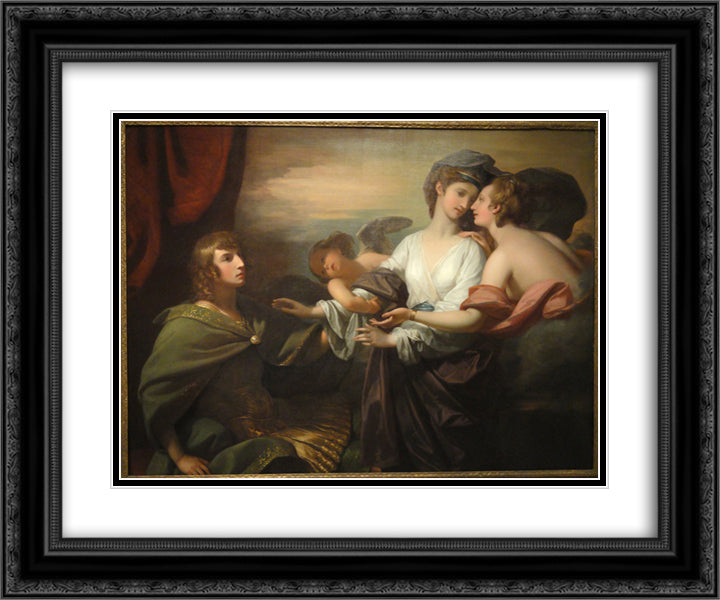 Helen Brought From Paris 24x20 Black Ornate Wood Framed Art Print Poster with Double Matting by West, Benjamin