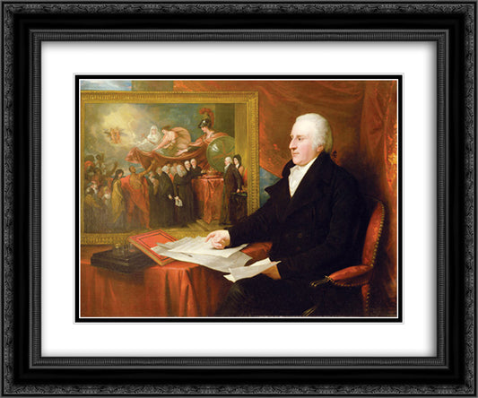 John Eardley Wilmot 24x20 Black Ornate Wood Framed Art Print Poster with Double Matting by West, Benjamin