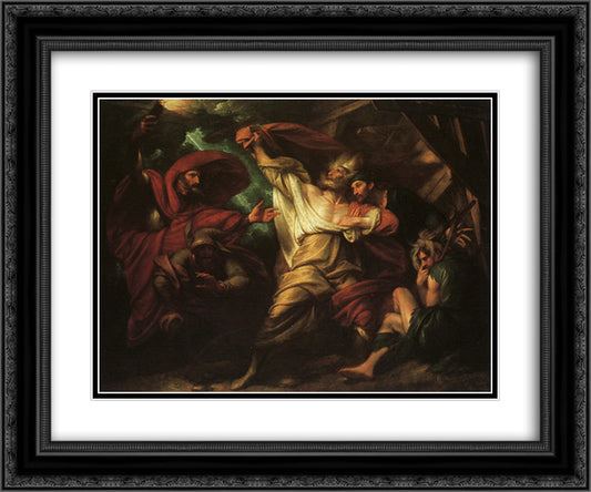 King Lear 24x20 Black Ornate Wood Framed Art Print Poster with Double Matting by West, Benjamin