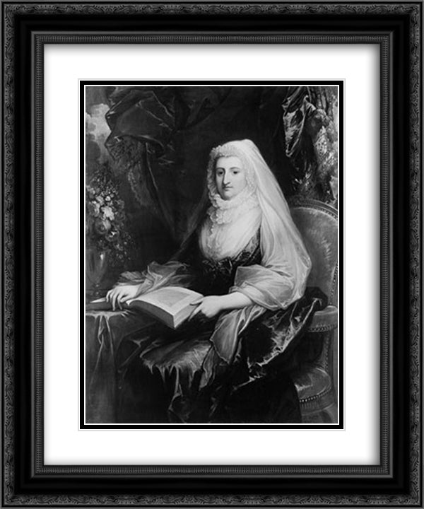 Mrs. Peter Beckford 20x24 Black Ornate Wood Framed Art Print Poster with Double Matting by West, Benjamin