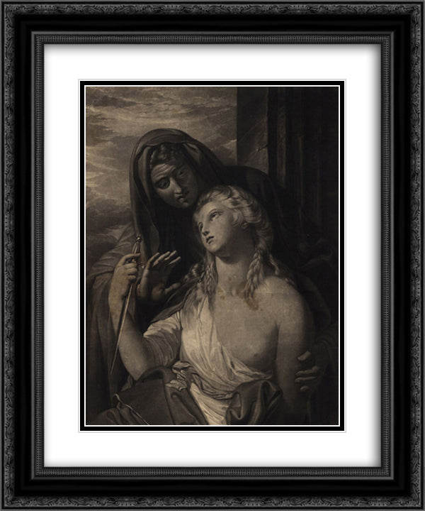 Paetus and Arria 20x24 Black Ornate Wood Framed Art Print Poster with Double Matting by West, Benjamin