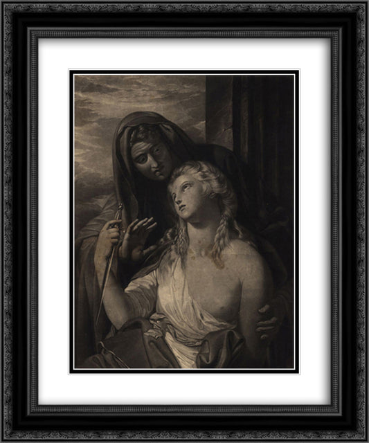 Paetus and Arria 20x24 Black Ornate Wood Framed Art Print Poster with Double Matting by West, Benjamin