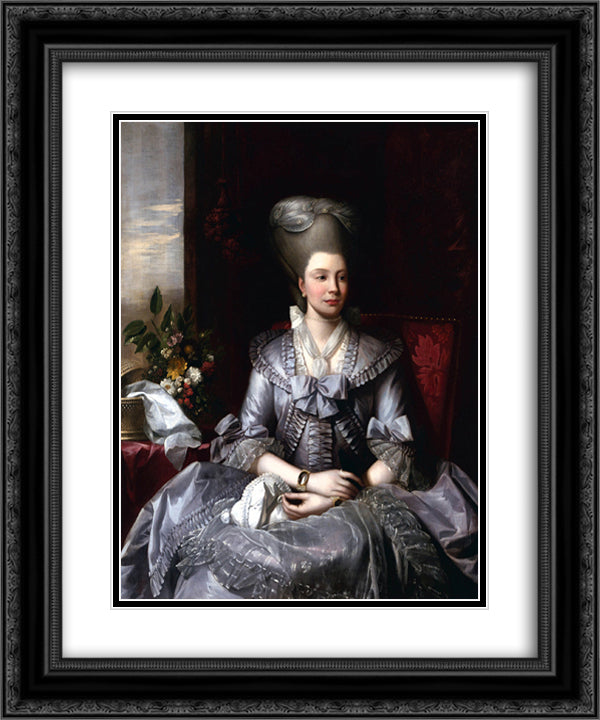 Queen Charlotte 20x24 Black Ornate Wood Framed Art Print Poster with Double Matting by West, Benjamin