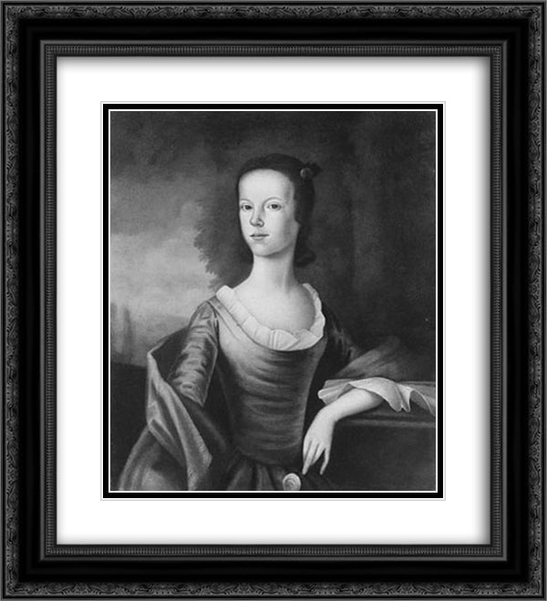 Sarah Ursula Rose 20x22 Black Ornate Wood Framed Art Print Poster with Double Matting by West, Benjamin