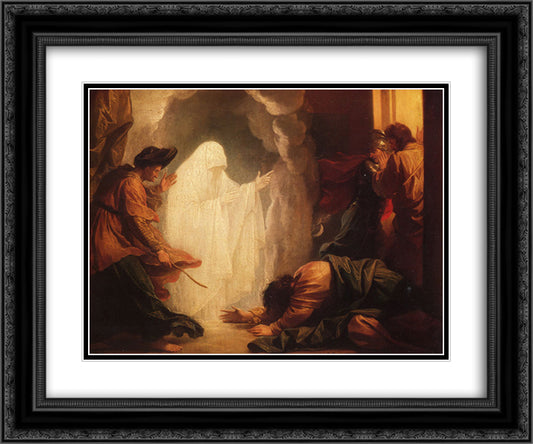 Saul and the Witch of Endor 24x20 Black Ornate Wood Framed Art Print Poster with Double Matting by West, Benjamin