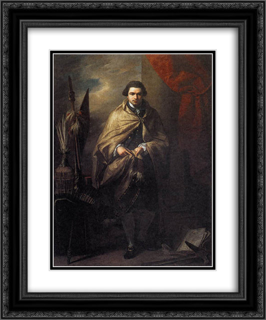 Sir Joseph Banks 20x24 Black Ornate Wood Framed Art Print Poster with Double Matting by West, Benjamin