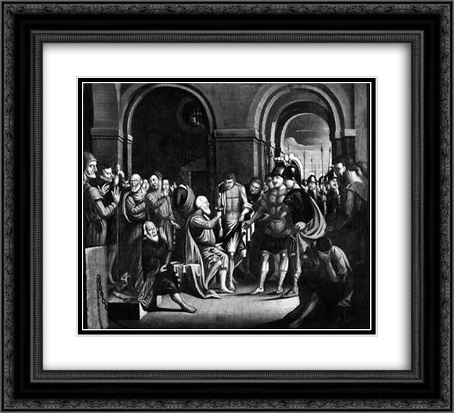 The Death of Socrates 22x20 Black Ornate Wood Framed Art Print Poster with Double Matting by West, Benjamin