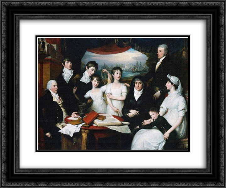 The Hope Family of Sydenham Kent 24x20 Black Ornate Wood Framed Art Print Poster with Double Matting by West, Benjamin