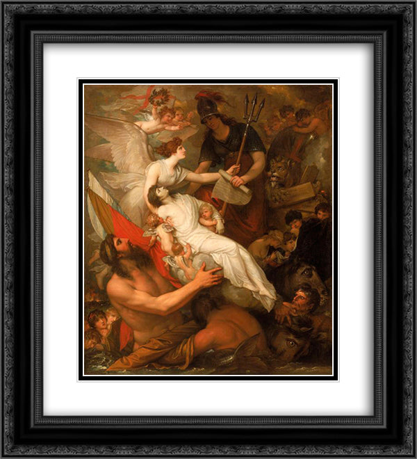 The Immortality of Nelson 20x22 Black Ornate Wood Framed Art Print Poster with Double Matting by West, Benjamin