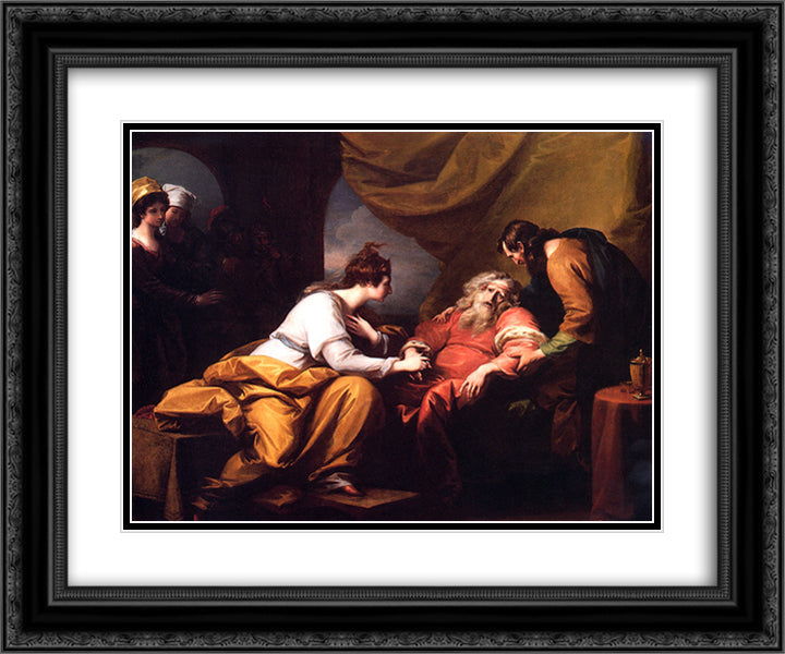 The Meeting of Lear and Cordelia 24x20 Black Ornate Wood Framed Art Print Poster with Double Matting by West, Benjamin