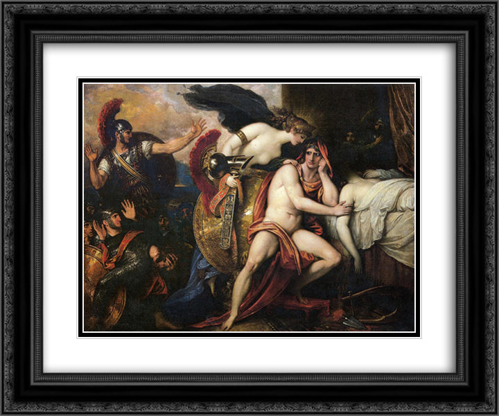 Thetis Bringing the Armor to Achilles 24x20 Black Ornate Wood Framed Art Print Poster with Double Matting by West, Benjamin