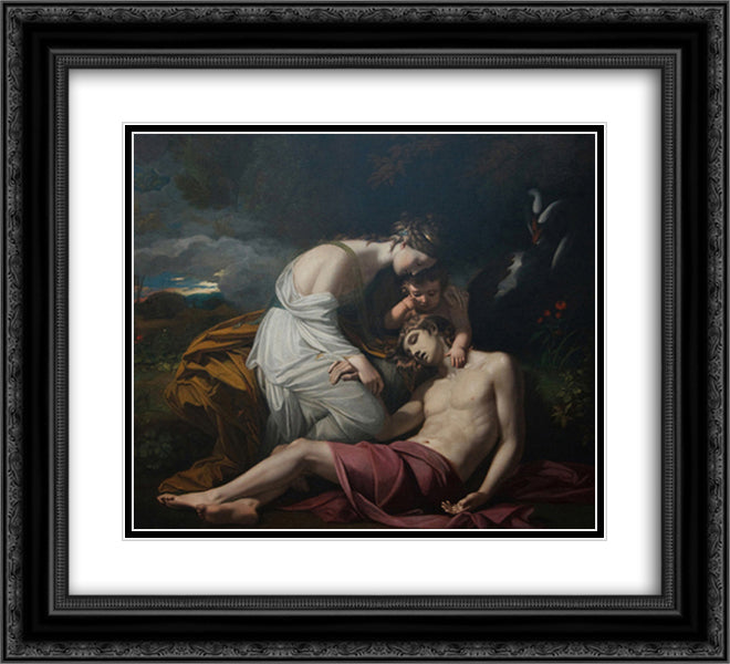 Venus Lamenting the Death of Adonis 22x20 Black Ornate Wood Framed Art Print Poster with Double Matting by West, Benjamin