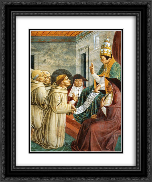 Dream of Innocent III and the Confirmation of the Rule (detail) 20x24 Black Ornate Wood Framed Art Print Poster with Double Matting by Gozzoli, Benozzo