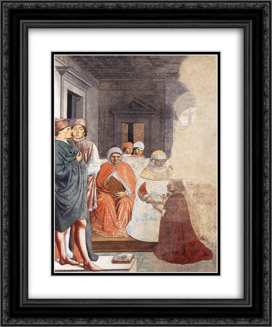 St. Augustine at the University of Carthage 20x24 Black Ornate Wood Framed Art Print Poster with Double Matting by Gozzoli, Benozzo