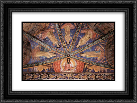 St. Francis in Glory and Saints 24x18 Black Ornate Wood Framed Art Print Poster with Double Matting by Gozzoli, Benozzo