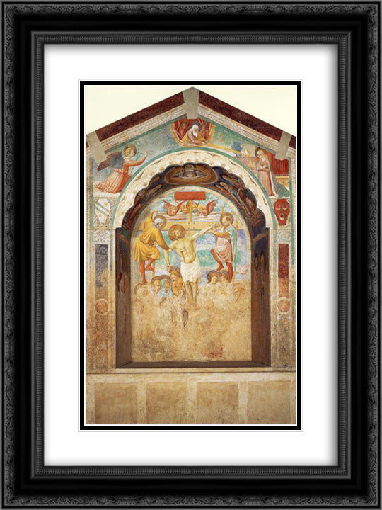 Tabernacle of the Condemned 18x24 Black Ornate Wood Framed Art Print Poster with Double Matting by Gozzoli, Benozzo