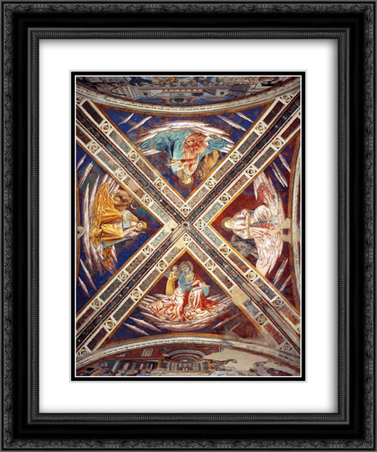 The Four Evangelists 20x24 Black Ornate Wood Framed Art Print Poster with Double Matting by Gozzoli, Benozzo