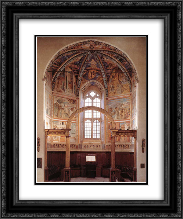 View of the Main Apsidal Chapel 20x24 Black Ornate Wood Framed Art Print Poster with Double Matting by Gozzoli, Benozzo