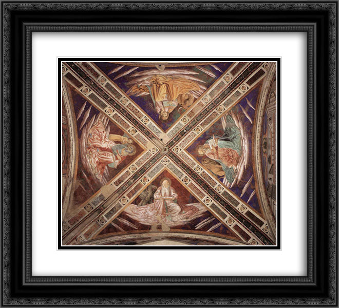 View of the Vaults 22x20 Black Ornate Wood Framed Art Print Poster with Double Matting by Gozzoli, Benozzo