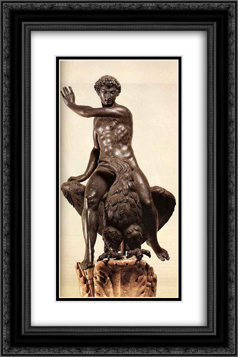 Ganymede 16x24 Black Ornate Wood Framed Art Print Poster with Double Matting by Cellini, Benvenuto