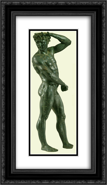 Satyr 14x24 Black Ornate Wood Framed Art Print Poster with Double Matting by Cellini, Benvenuto