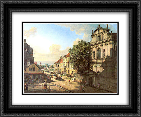 Bridgettine Church and Arsenal 24x20 Black Ornate Wood Framed Art Print Poster with Double Matting by Bellotto, Bernardo