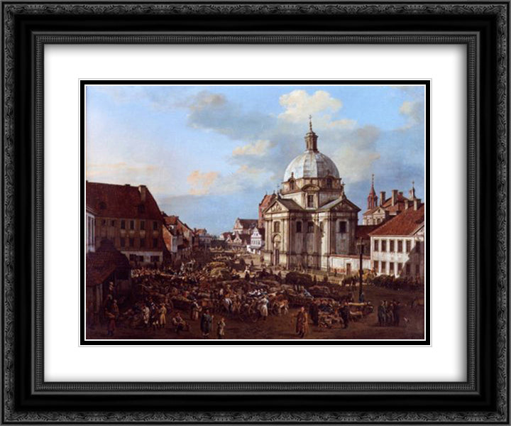 Church of the Holy Sacrament in the New Town 24x20 Black Ornate Wood Framed Art Print Poster with Double Matting by Bellotto, Bernardo