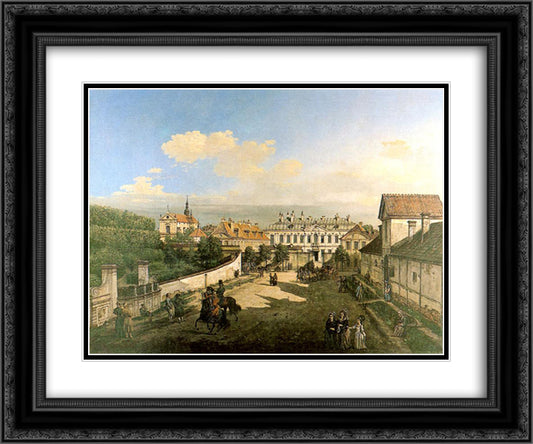 The Blue Palace 24x20 Black Ornate Wood Framed Art Print Poster with Double Matting by Bellotto, Bernardo