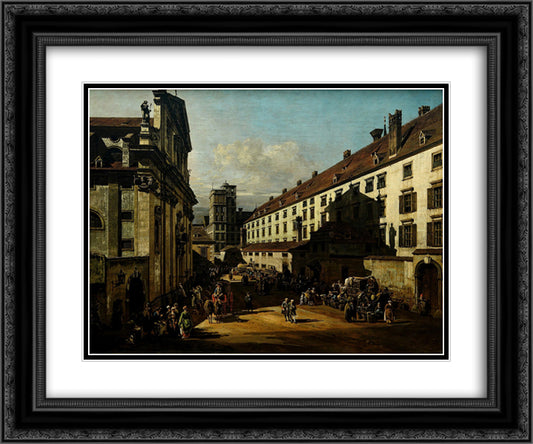 The Dominican Church in Vienna 24x20 Black Ornate Wood Framed Art Print Poster with Double Matting by Bellotto, Bernardo