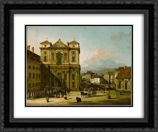 The Freyung 24x20 Black Ornate Wood Framed Art Print Poster with Double Matting by Bellotto, Bernardo