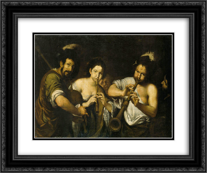 Concert 24x20 Black Ornate Wood Framed Art Print Poster with Double Matting by Strozzi, Bernardo